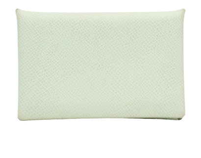 Hermes Calvi Card Holder, &pound;295, Accessories, Green, Leather, Front view